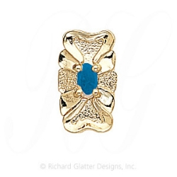 GS309 BT - 14 Karat Gold Blue Topaz Slide 